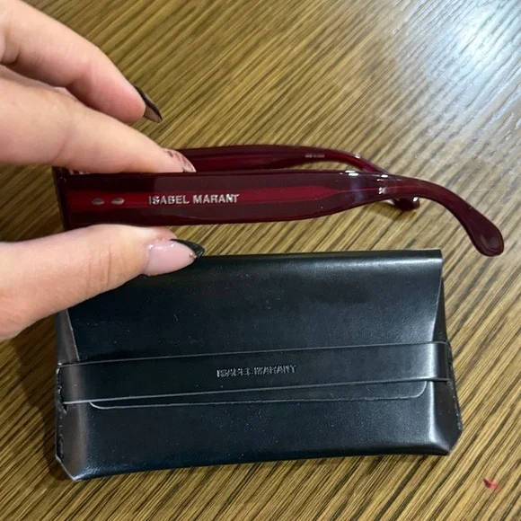Isabel Marant Dark Red Geometric Sunglasses - Picture 2 of 5